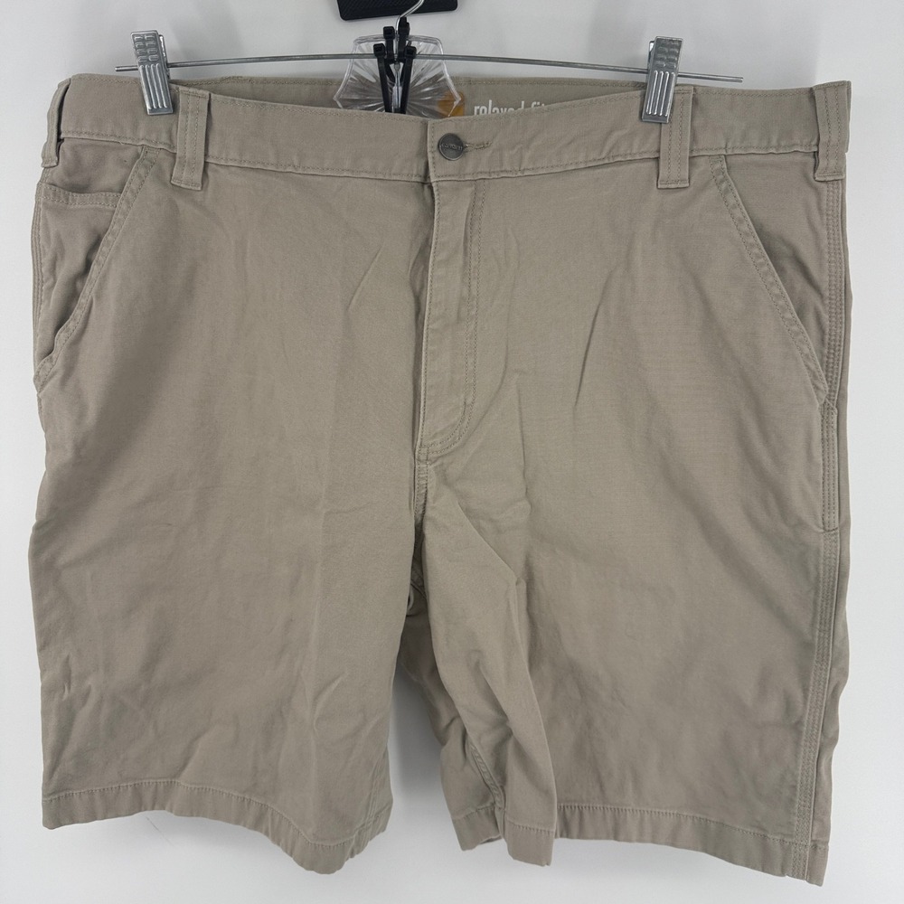 Carhartt Mens Relaxed Fit Canvas Work Shorts Tan Khaki 42 102514 232 Stretch
